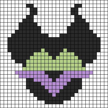 Alpha pattern #59797 | BraceletBook Maleficent Crochet Pattern, Maleficent Perler Beads, Maleficent Pixel Art, Disney Hama Beads Pattern, Disney Perler Bead Patterns, Disney Pixel Art, Disney Keychain, Pixel Art Ideas, Disney Cross Stitch Patterns