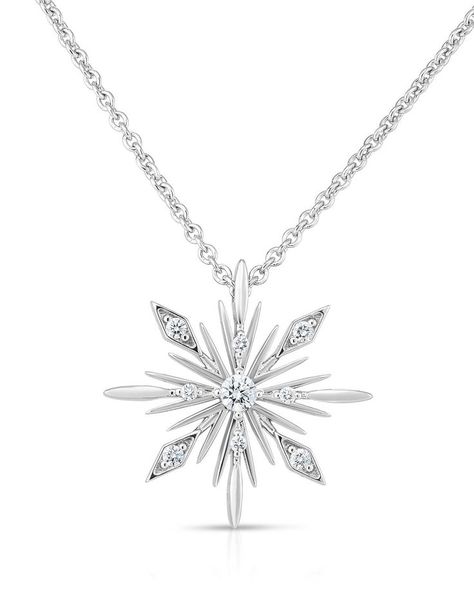 Frozen Jewelry, Snowflake Jewelry, Science Jewelry, White Gold Pendant Necklace, Snowflake Pendant, Gold Snowflake, White Gold Necklace, Magical Jewelry, Roberto Coin