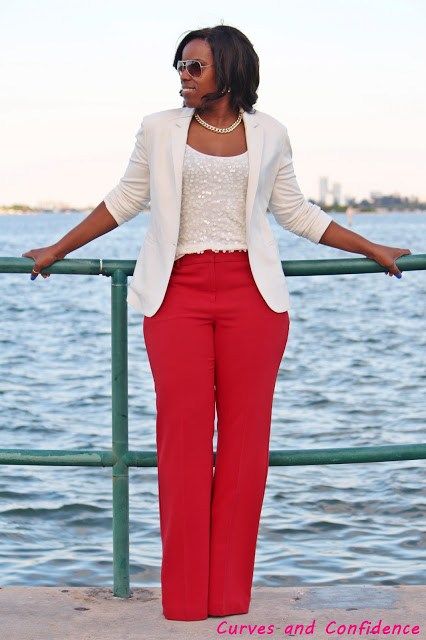 Curves And Confidence, Miami Style, Woman In Red, Red Flare, Fashion Blogger Style, Miami Fashion, Professional Attire, Style Blogger, Red Pants