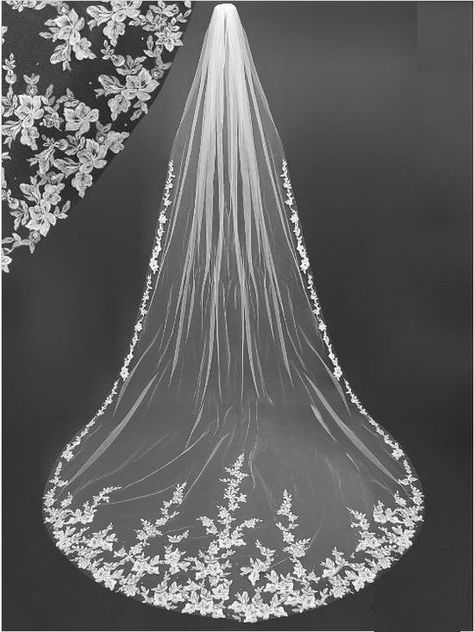 Wedding Veils With Hair Down, Cathedral Length Wedding Veil, Wedding Wallpaper, Cathedral Wedding Veil, Wedding Veils Short, Wedding Ceremony Ideas, Cathedral Wedding Veils, Gothic Wedding Dress, Chapel Veil