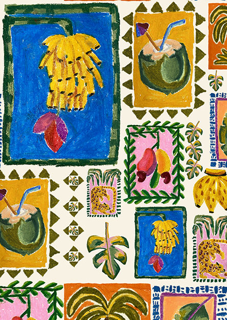 Brasil Aesthetic Art, Tropicalia Art, Tropical Art, Surface Pattern Design, Graphic Design Inspiration, Wall Collage, Travel Art, Bananas, Textures Patterns