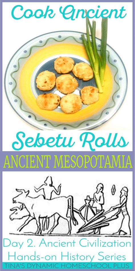 Day 2. Ancient Mesopotamia (Hands-on History): Cook Sebetu Rolls, I'm sharing a fun recipe to do while studying about Ancient Mesopotamia. Click here to come on over and do it! Ancient Mesopotamia Recipes, Mesopotamia Projects 1st Grade, Curiosity Chronicles, Mesopotamia Projects, Ancient History Homeschool, Ancient World History, World History Lessons, 6th Grade Social Studies, Ancient Recipes