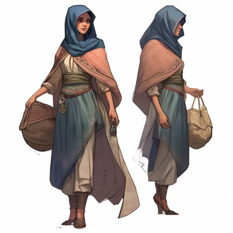 Fantasy Animation, Desert Clothing, Desert Outfit, Ancient Clothing, Outfit Reference, Art The Clown, Adventure Outfit, Bible Story, Biblical Art