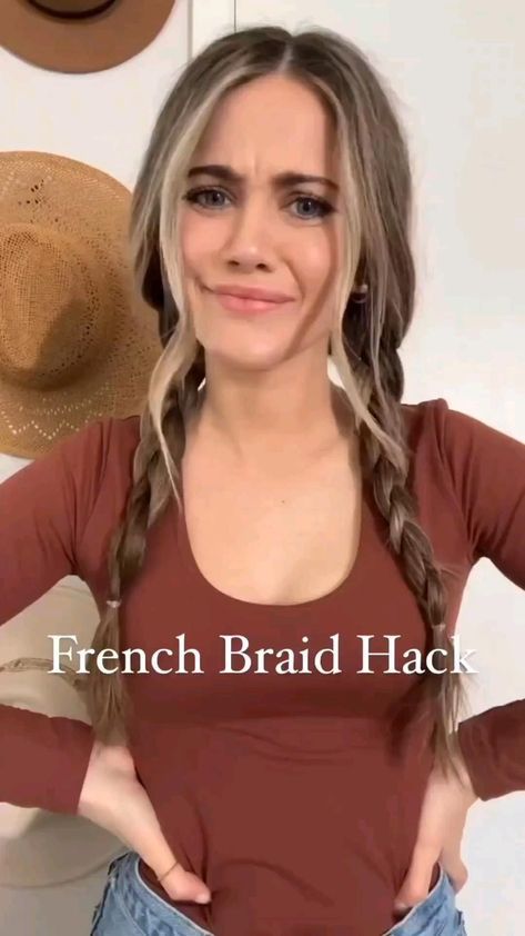 French Braid Hack, Braid Hack, Hair Diy, Easy Hair Updos, Peinados Fáciles Para Cabello Corto, Hair Tutorials For Medium Hair, Work Hairstyles, Penteado Cabelo Curto, Easy Hair