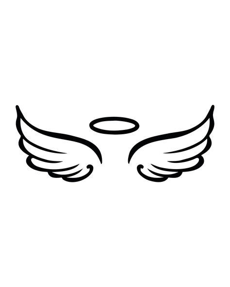 Wings Angel Drawing, Little Angel Wings Tattoo, Angel Wing Drawing, Angel Wings Cartoon, Angles Wings, Angel Wings Silhouette, Angel Graphic Design, Minion Font, Angel Wings Icon