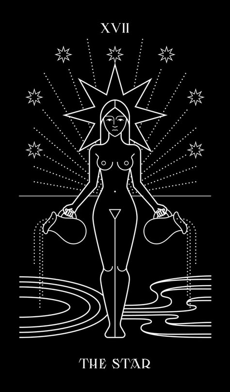 Star Card Tarot, The Star Tarot Card Art, The Star Tarot Tattoo, Tarot Card Star, Tarot Card The Star, The Star Tarot Card, Celtic Cross Tarot, Star Tarot Card, The Star Tarot