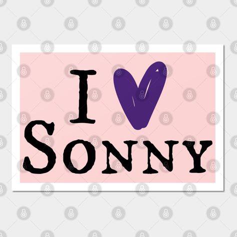 I love Sonny -- Choose from our vast selection of art prints and posters to match with your desired size to make the perfect print or poster. Pick your favorite: Movies, TV Shows, Art, and so much more! Available in mini, small, medium, large, and extra-large depending on the design. For men, women, and children. Perfect for decoration. I Love U, Love Posters, Love U, Loving U, Extra Large, Keep Calm Artwork, Favorite Movies, Print Design, Tv Shows