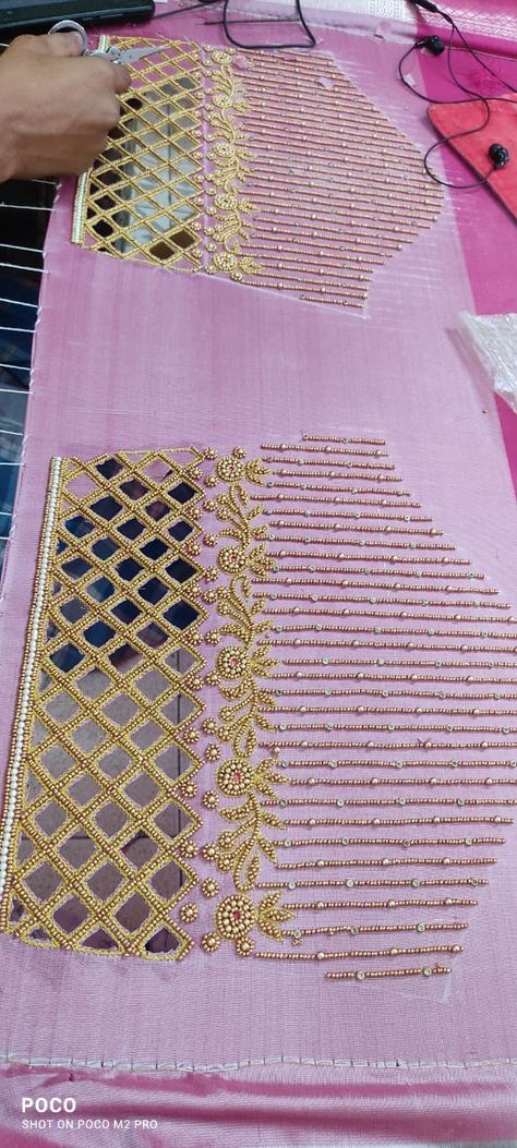 Aari Work Full Sleeve Design, Aari Work Cut Work Design, Arry Work Blouse Designs, Cut Work Blouse Designs Pattern, Simple Cut Work Blouse Designs, Aari Cut Work Design, Aari Beads Work Blouse, Aari Bridal Blouse Designs, Cut Work Aari Blouse Designs