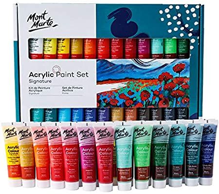 Mont Marte Acrylic, Bday Stuff, Artist Palette, Packaging Designs, Acrylic Paint Set, Cute School Supplies, Cardboard Paper, Studio Ideas, Stencil Template