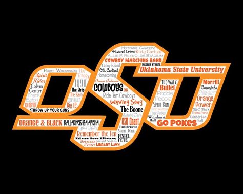 Oklahoma State Football, Cowboys Wallpaper, Waves Song, Orange Power, Word Art Typography, Osu Cowboys, State Crafts, Go Pokes, Heisman Trophy Winners