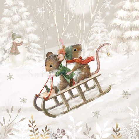 Christmas Mouse Illustration, Maus Illustration, Snow Illustration, Mouse Illustration, Winter Illustration, Animated Christmas, Winter Animals, Christmas Mouse, Childrens Christmas