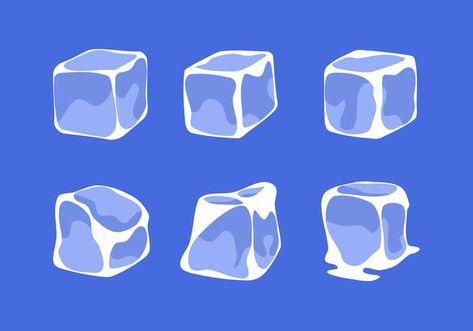 Simple Ice Cube Clipart Vector How To Draw Ice, Melting Ice Cube Drawing, Ice Cubes Drawing, Ice Cube Design, Cartoon Ice Cube, Ice Animation, Ice Cube Cartoon, 1930s Animation, Ice Graphic Design