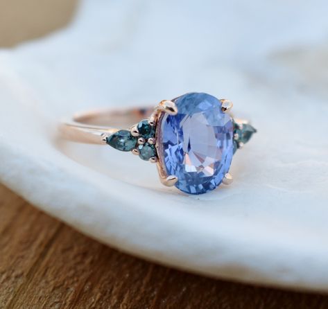 Blue Green Sapphire Ring, Peach Sapphire Rings, Oval Sapphire Ring, Blue Engagement Ring, Peach Sapphire, Oval Diamond Ring, Blue Sapphire Ring, Ring Collection, Lavender Blue