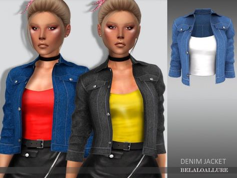 The Sims Resource: Denim jacket by belal1997 • Sims 4 Downloads Sims 4 Cc Accesory, Jacket Sims 4 Cc, Sims 4 Cc Tops Female, Sims 4 Cc Tops, Sims 4 Vintage, Los Sims 4 Cc, American Baby Doll, Sims 4 Cc Kids Clothing, Female Sims