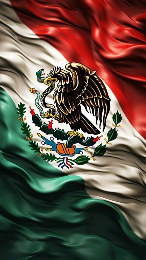 bandera de México Mexican Flag Eagle, Mexican Pictures, Aztec Drawing, Mexican American Culture, Mexico Wallpaper, Aztec Artwork, Aztec Wallpaper, Mexican Artwork, Mexican Art Tattoos