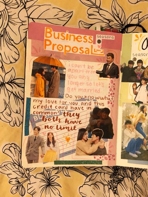 Business Proposal K-Drama in my film and tv show journal Business Proposal Kdrama Drawing, Drama Scrapbook Ideas, Journaling Tv Shows, Show Review Journal, Business Proposal Journal, Tv Show Journal Ideas, Business Proposal Drawing, K Drama Journal Ideas, Drama Journal Ideas