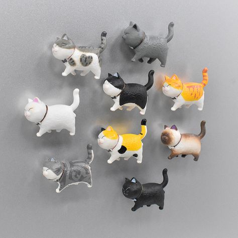 Cat Magnet, Cat Magnets, Picture Magnets, Flower Magnets, Quirky Home Decor, Great Cat, 3d Cartoon, Photo Magnets, Bday Ideas