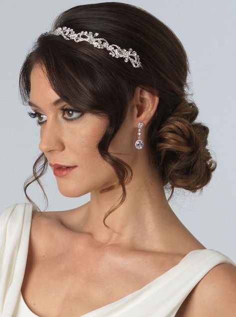 Updo With Headband, Bridal Hairdo, Headband Bridal, Wedding Guest Hairstyles, Wedding Hair Down, Bridal Updo, Wedding Hairstyles Updo, Rhinestone Bridal, Wedding Headband