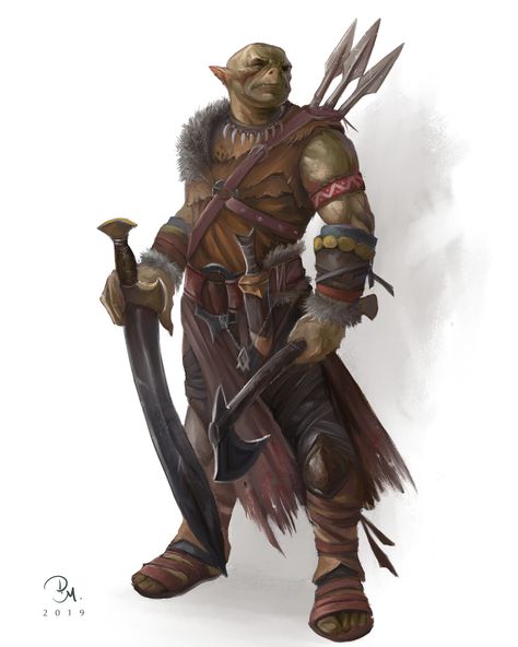 Half-orc barbarian, Dionisis Milonas on ArtStation at https://www.artstation.com/artwork/DxVGJA Half Orc Barbarian, Half Orc, Pathfinder Character, Dnd Races, Beast Creature, Paintings And Drawings, Fantasy Collection, Fantasy Races, Dungeons And Dragons Characters