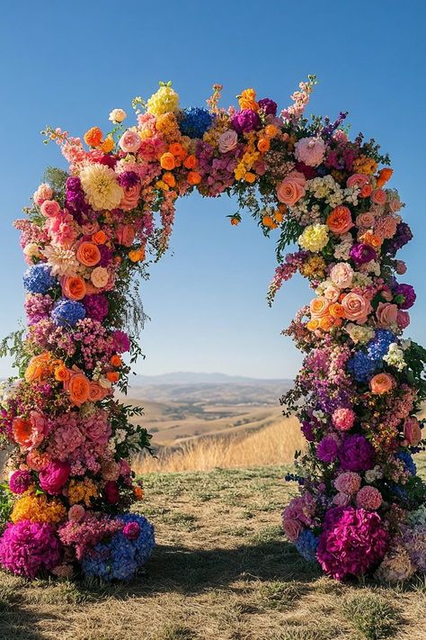 29 Boho Wedding Arch Ideas to Create a Dreamy Backdrop 2 Boho Wedding Colors Palette Spring, Boho Arches For Weddings, Arches For Weddings, Dreamy Backdrop, Boho Wedding Arch, Boho Wedding Colors, Colorful Backdrop, Spring Wedding Color Palette, Dahlias Wedding