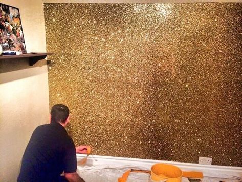 Glitter Wall Paint, Glitter Accent Wall, Metallic Paint Walls, Glitter Bedroom, Glitter Wallpaper Iphone, Glitter Room, Glitter Paint For Walls, Glitter Texture, Glitter Wall