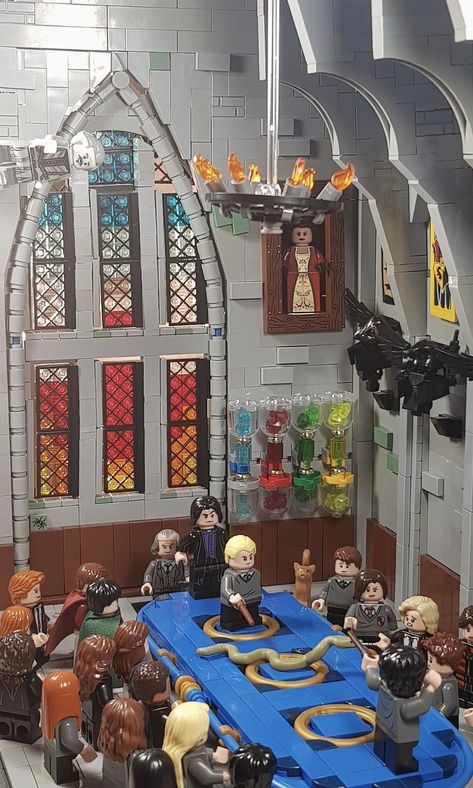 Harry Potter Lego Display Ideas, Harry Potter Lego Aesthetic, Harry Potter Lego Castle Display Ideas, Lego Hogwarts Castle Display, Harry Potter Chess, Lego Sets Harry Potter, Harry Potter Lego, Lego Hogsmeade, Harry Potter Witch