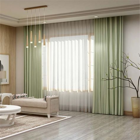 Solid Light Green Curtain Modern Silk Imitation Curtain Living Room Bedroom Blackout Fabric(One Panel) Light Green Curtains, Green Curtains Living Room, Curtains Living Room Modern, Curtains Decor, Window Curtains Living Room, Contemporary Curtains, Curtain Styles, Living Room Decor Curtains, Stylish Curtains