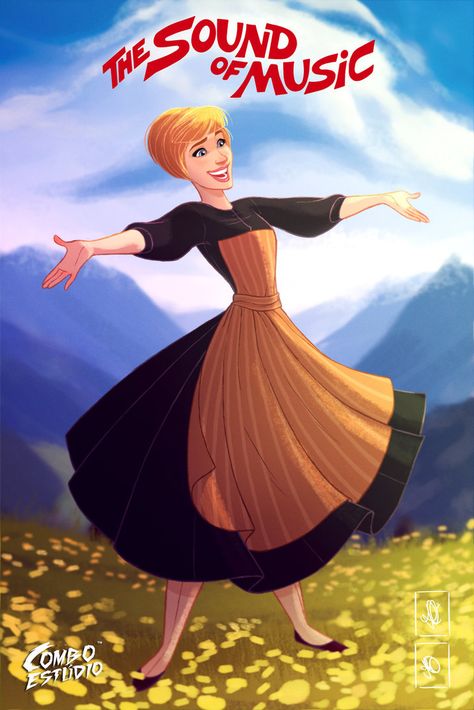 Julie Andrews - The Sound Of Music por andersonmahanski The Sound Of Music Fanart, Julie Andrews Children, Sound Of Music Movie, Movies Art, Music Christmas, The Sound Of Music, Music Drawings, Music Illustration, William Turner