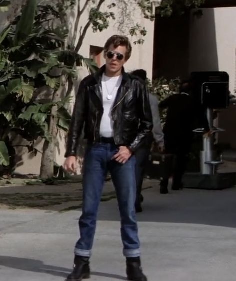 Grease Costumes Men, Grease Men Outfit, Greasers Outfit, 50s Fashion Greaser, Grease Outfits 1950s, Grease Danny Zuko, Kenickie Murdoch, 50s Greaser Aesthetic, Kenickie Grease