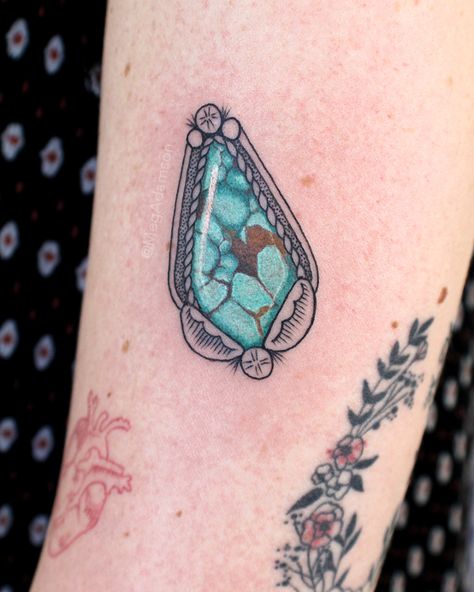 Turquoise Tattoo, Stone Tattoo, Crystal Tattoo, Full Sleeve Tattoo, Baby Tattoos, Skin Art, Tattoo Stencils, Body Mods, Pretty Tattoos