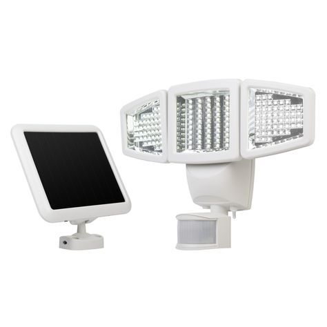 Sunforce 180-Degree 3-Head Off-White Solar Powered Integrated Led Motion-Activated Flood Light with Timer Led Stair Lights, Motion Light, Outdoor Flood Lights, Solar Power Diy, Solar Flood Lights, Motion Lights, Motion Sensor Lights, Led Outdoor Lighting, Flood Light