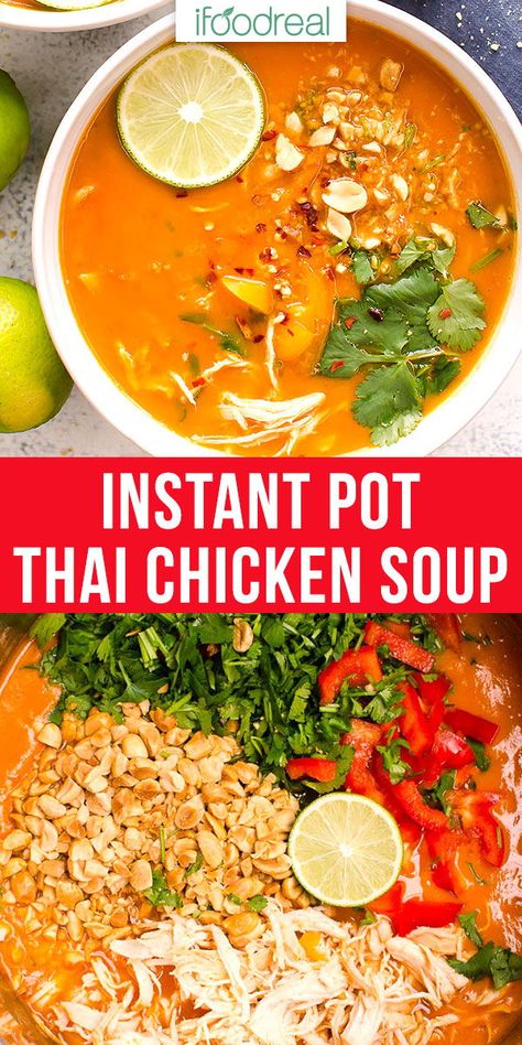 Instant Pot Thai, Soup Weather, Thai Chicken Soup, Healthy Family Recipes, Soup Ideas, Pot Recipes Healthy, Instant Pot Soup Recipes, Healthy Instant Pot Recipes, Instant Pot Soup