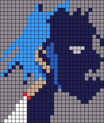 Gorillaz Alpha Pattern, Album Cover Pixel Art, Music Pixel Art, Grille Pixel Art, Gorillaz 2d, Eboy Aesthetic, Graph Paper Drawings, Easy Pixel Art, Pixel Art Templates