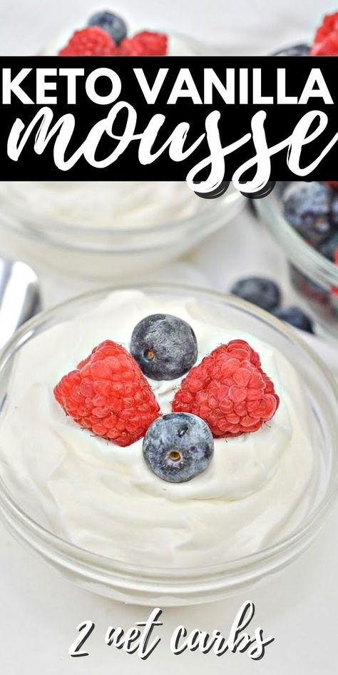 Keto Vanilla Mousse #ketovanillamousse #vanillamousse Coconut Milk Mousse, Moose Dessert, Vanilla Dessert Recipes, Vanilla Yogurt Recipes, Chocolate Mousse Cake Filling, Stylish Cravings, Protein Mousse, Vanilla Pudding Recipes, Yogurt Mousse