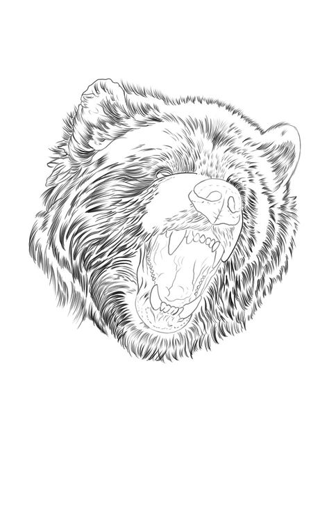 Bear Tattoo Stencils Outline Design, Forest Tattoo Stencil, Bear Tattoo Stencil, Grizzly Bear Tattoos, Bear Stencil, Bear Tattoo Designs, Cherub Tattoo, Native American Tattoo, Native Tattoos