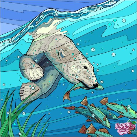 Glass Painting Designs, Canvas Drawings, Happy Pictures, Simple Acrylic Paintings, Animals Artwork, Bear Art, Fish Art, Stain Glass, Happy Colors