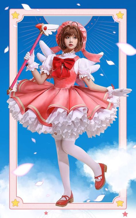 Sakura Costume, Witchy Diy, Random Poses, Cosplay Sakura, Sakura Dress, Cartoon Costume, Cosplay Reference, Sakura Cosplay, Cosplay Inspo