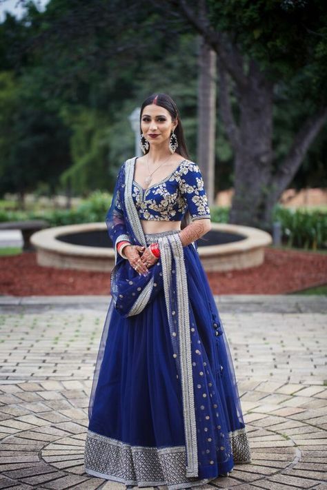 Photo from Simi & Udit Wedding Blue Designer Lehenga, Lehenga Kurta, Photo Of Bride, Handmade Outfits, Indian Dresses For Women, Indian Outfits Lehenga, Lehenga Designs Simple, Lehnga Dress, Bridal Lehenga Collection