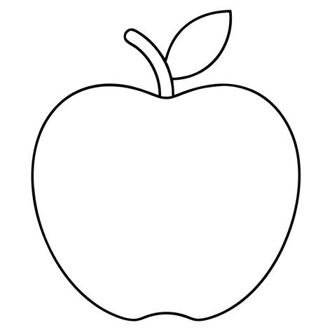 Simple Apple Template and Outline Apple Outline, Apple Clipart, Apple Template, Apple Illustration, Apple Images, Thanksgiving Clipart, Apple Vector, Pilgrim Hat, Clipart Black And White