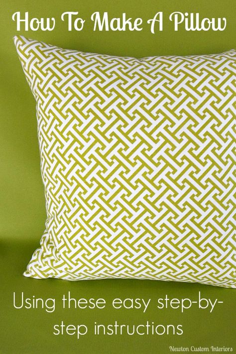 How To Make A Pillow from NewtonCustomInteriors.com #sewingtutorials #pillows #decorativepillows Make A Pillow, Fun Throw Pillows, Pillow Tutorial, Sewing Pillows, Shirt Pillow, Diy Pillows, Sewing Projects For Beginners, Love Sewing, How To Make Pillows