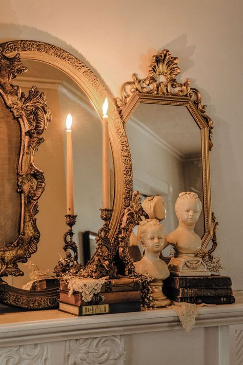 Fear of Mirrors: How to Cope With and Work Around Your Spectrophobia | Apartment Therapy Academia Room, Molduras Vintage, Telephone Vintage, Old Room, Gold Aesthetic, Vintage Room, Old Money Aesthetic, Bedroom Aesthetic, Aesthetic Bedroom