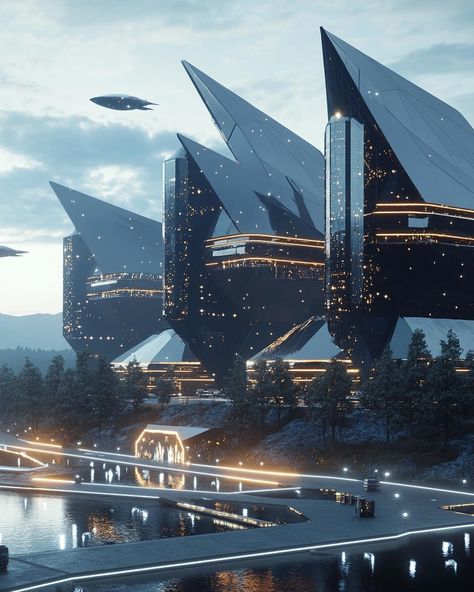 Chris (@armour.ai) • Photos et vidéos Instagram Futuristic Island, Futuristic Airport, Imaginary Places, Futuristic World, Scifi Artwork, Sci Fi Architecture, Island Homes, Sci Fi Landscape, Future Buildings