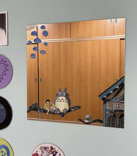 studio ghiblio custom!! @star.vends on instagram <3 Studio Ghibli Painting, Commission Ideas, Crazy Crafts, Mirror Painting, Studio Ghibli, Bed Design, Sketch Book, Dream House, Sketch