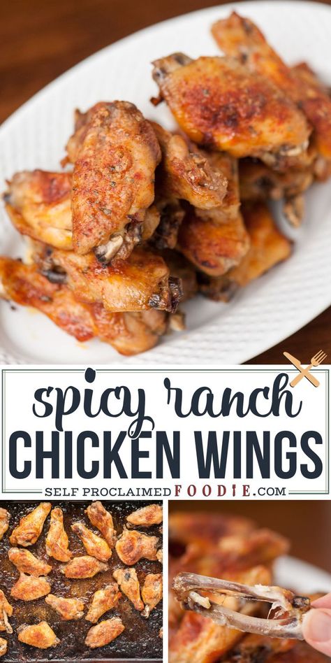 Spicy Ranch Dry Rub Wings, Spicy Ranch Chicken Wings, Keto Spicy Chicken Wings, Spicy Ranch Wings, Baked Ranch Chicken Wings, Chicken Wings Flavors, Amazing Wings Recipe, Ranch Wings Recipe, Party Wings Recipe