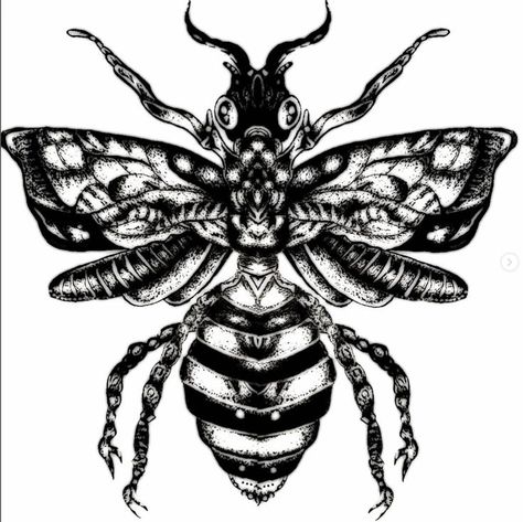 Tattoo desing by me 🖤 If bees only gathered nectar from perfect flowers, they wouldn’t be able to make even a single drop of honey. 🖤 #art #tattoo #artinspiration. #design. #craftsforkids. #diycrafts. #decoratingideas. #interiordesign. #sketches. #myart. #myartwork. #coolart. #abstractart. #makearteveryday. #artsy. #aesthetic #iphonelockscreen #likeforafollowback #pinteresty #asthetic #pintrestinspired #pinterest #pinterestinspired #darkart #inspiration #detailed #dotsart Gothic Bee Tattoo, Maya Tattoo, Promo Photoshoot, Neck Ideas, Working Bee, Honey Art, Artsy Aesthetic, Tattoo Desings, Bee Tattoo