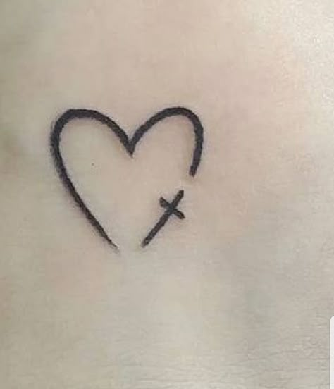 2x2 Tattoo Ideas Simple, Cross And Heart Tattoo, Cross Heart Tattoos For Women, Cross With Dove Tattoo, Cross In Heart Tattoo, Heart With Cross Tattoo, Infinity Cross Heart Tattoo, Heart Cross Tattoo, Cross With Heart Tattoo On Wrist