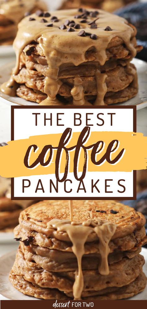 Coffee Pancakes, breakfast ideas, brunch party Cool Pancake Recipes, Easy Weekend Breakfast Ideas, Fancy Brunch Food Ideas, Decadent Breakfast Recipes, Dessert Pancake Recipe, Waffle Breakfast Ideas Brunch, Cacfp Breakfast Ideas, Coffee Pancakes Recipe, Make Breakfast With Me