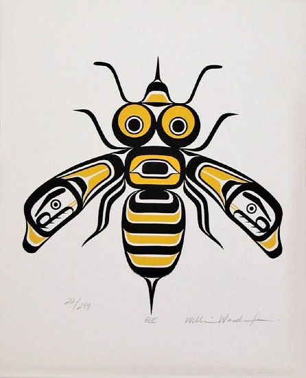 William Wasden, 'Bee', circa 2000 Tatouage Haida, Haida Tattoo, Arte Haida, Native Artwork, Pacific Northwest Art, Native Designs, Haida Art, First Nations Art, The Bees Knees