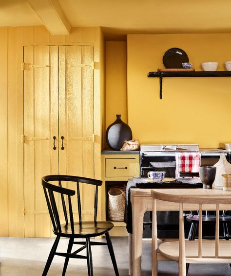 Farrow & Ball, Masonry Paint, British Architecture, Little Greene Paint, Yellow Kitchen, Kitchen Color, Painted Floors, Little Greene, Painting Wallpaper