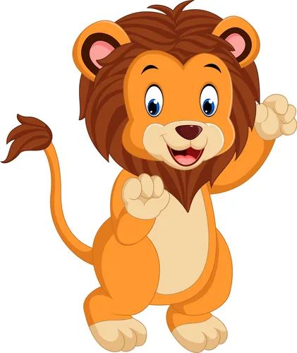 Cute happy lion cartoon Royalty Free Vector Image Lion Cartoon Images, Lion Cartoon Illustration, Lion Png, Lion Cartoon, Cartoon Download, Lions Photos, Lions Club, Kindergarden Activities, Lion Images